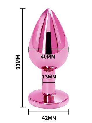 Pink metal butt plug- AT 1222-3